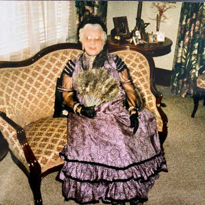 Blanche Sorlie modeling the dress of Esterly Sorlie