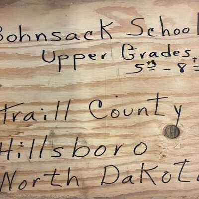 Back Inside Cover - 1964 Bohnsack School Classroom Project for Grades Fifth - Eighth  - North Dakota 1889-1964. 