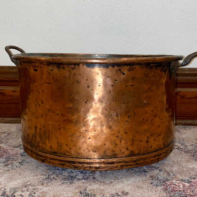 Large Copper Kettle brought from Norway in 1911