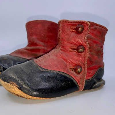 Pre-1900's Red & Black Children’s Shoes
