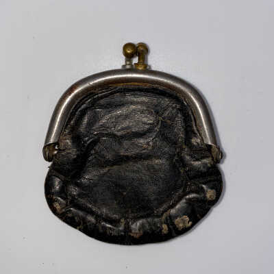 Small Black Leather Coin Purse