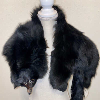 Black Fox Fur Collar