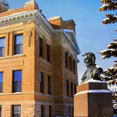 Lincoln Statue, Traill County Courthouse, Hillsboro, ND - 8x10"