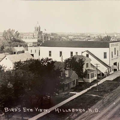 Postcard - Birds Eye View of Hillsboro, ND