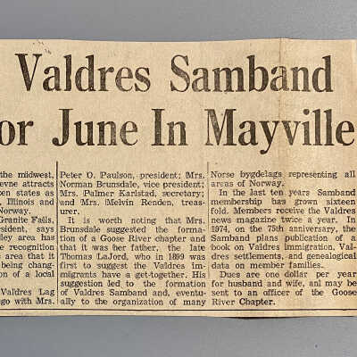 International Samband Stenve in Mayville