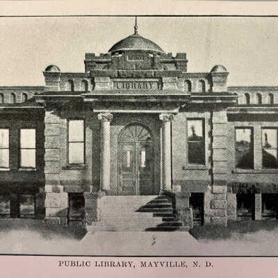 Postcard - Public Library, Mayville, ND