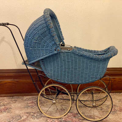 Blue Wicker Buggy