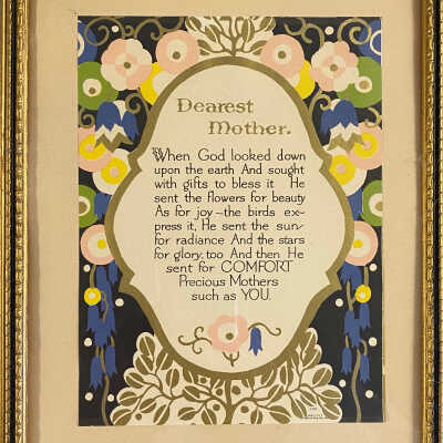 Framed “Dearest Mother” Poem