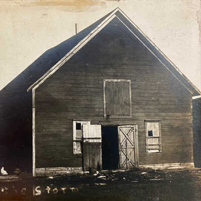 Postcard of Barn damaged by storm