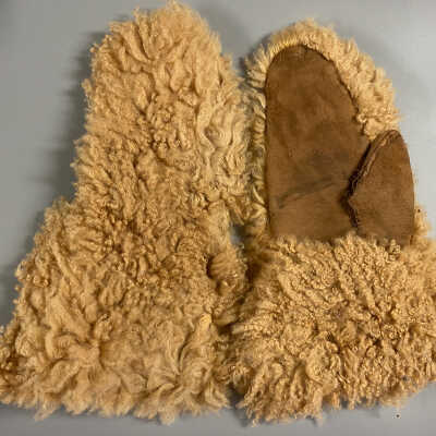 Handmade Sheep Skin Mittens used by Martin Johnson