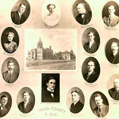 Postcard of Traill County of Officials