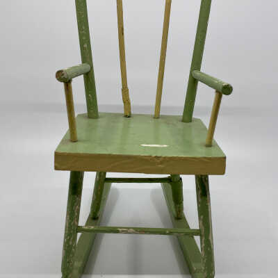 Doll Sized Green Rocking Chair