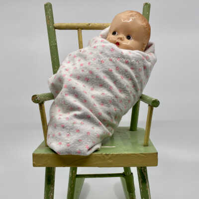 Doll Sized Green Rocking Chair