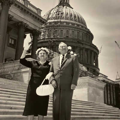 Mr. & Mrs. Brunsdale on the Capitol steps, June 30, 1960