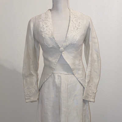 Ivory Linen Jacket and Skirt