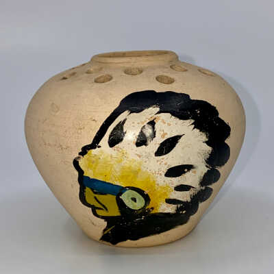 Rushmore Pottery - Native Headdress Flower Frog
