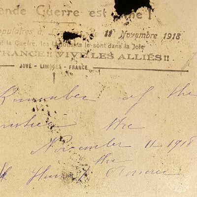 Postcard sent to Vivian Sylte, dated 11 November 1918