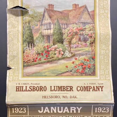 1923 Hillsboro Lumber Company Calendar