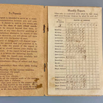 1919 Josie Moen Report Card