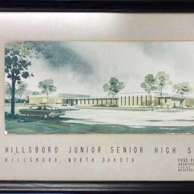 Architectural print of the Hillsboro Jr./Sr. High School