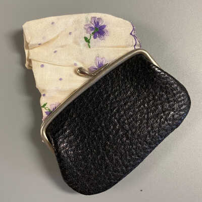 Leather Coin Purse and Handkerchief
