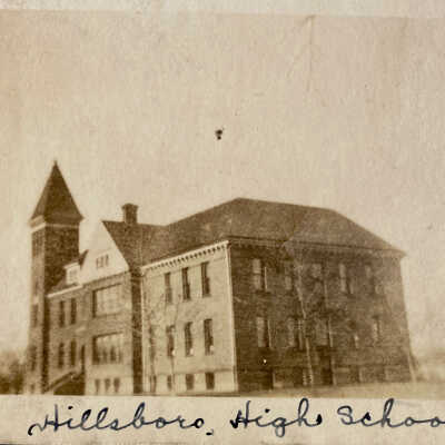 Hillsboro High School with new addition on southside about 1918 or 19