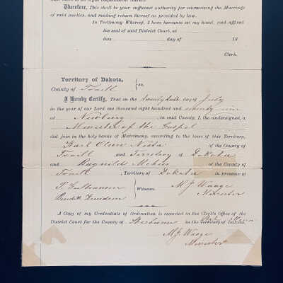 1879 Marriage Certificate
