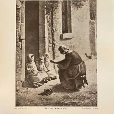 School Century Art Series No. 1 - "Feeding Her Birds"