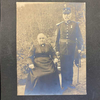 Unknown Woman and Man in Uniform