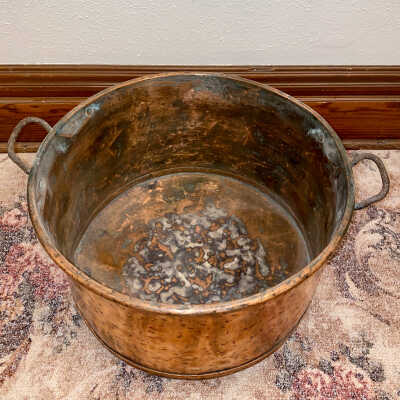 Large Copper Kettle brought from Norway in 1911