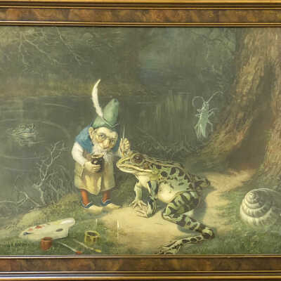 “The Little Old Man in the Woods” print by Irving R. Bacon