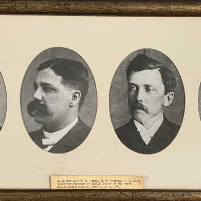 1889 Representatives from Traill County at the ND Constitutional Convention, K. S. Nomland, H. F. Hegge, E. M Paulson, and J. F. Sally