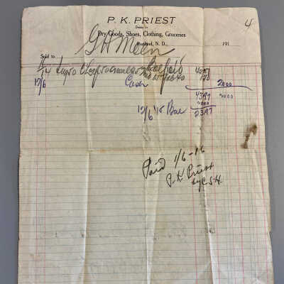 Gilbert Moen - Bank and Business Receipts