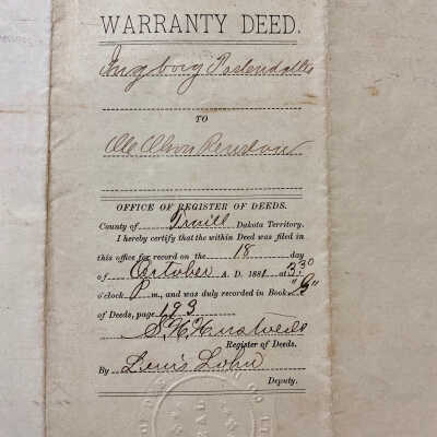 Warranty Deed - October 18, 1881