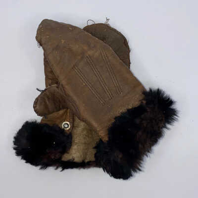 Children’s Fur Trimmed Leather Mittens