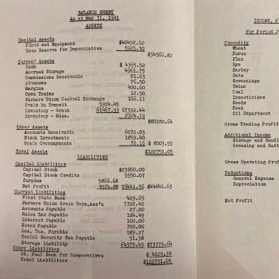 1941 Stockholders Meeting, Farmers Union Elevator, Buxton, ND