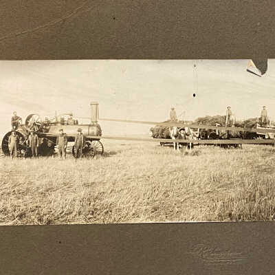 Threshing scene at Axel B. Haugen Farm