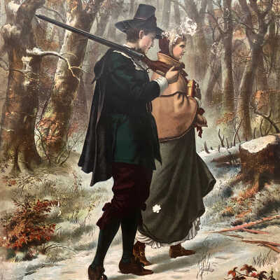 Print - "John Alden & Priscilla Wedded"