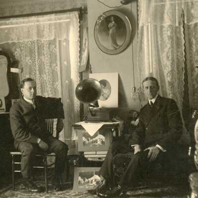 C. Sandven & B. Davis in the upstairs of the Potterud Home