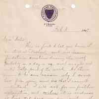1909.2.8 Letter from Portland Announcing Travel to Astoria and Withdrawing Request for Correspondence