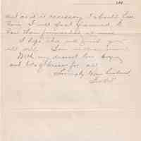 1909.2.8 Letter from Portland Announcing Travel to Astoria and Withdrawing Request for Correspondence - Image 2
