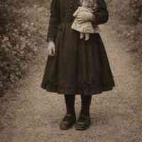 Pair of Victorian Children’s Black Leather Strap Shoes (Cutwork Vamp) - Image 3
