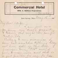 1908.5.18 - Commercial Hotel, Rock Springs, Wyoming