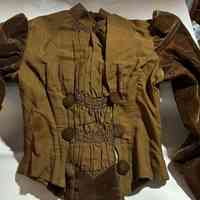 Woman's Brown Wool and Velvet Bodice (Six-Button Front)