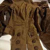 Woman's Brown Wool and Velvet Bodice (Six-Button Front) - Image 5
