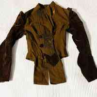 Woman's Brown Wool and Velvet Bodice (Six-Button Front) - Image 6