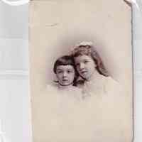 Sibling Portrait of Two Young Girls — Soft Vignette Studio Bust