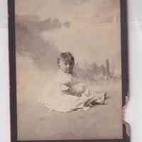 Seated Infant Before Painted Landscape Backdrop — Hittenlockher Studio Portrait