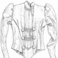 Woman's Brown Wool and Velvet Bodice (Six-Button Front) - Image 10