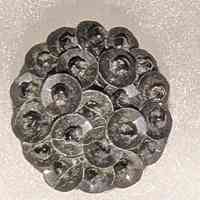 Mid-Century Black Sequin Cluster Earrings with Screw-Back Findings